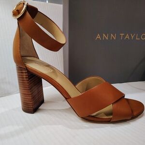 Ann Taylor Women's Brown Block Heel Sandals